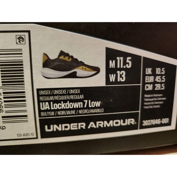 Under Armour Lockdown 7 Low Men's 11.5 EU 45.5 blk/ylw - Picture 6 of 11